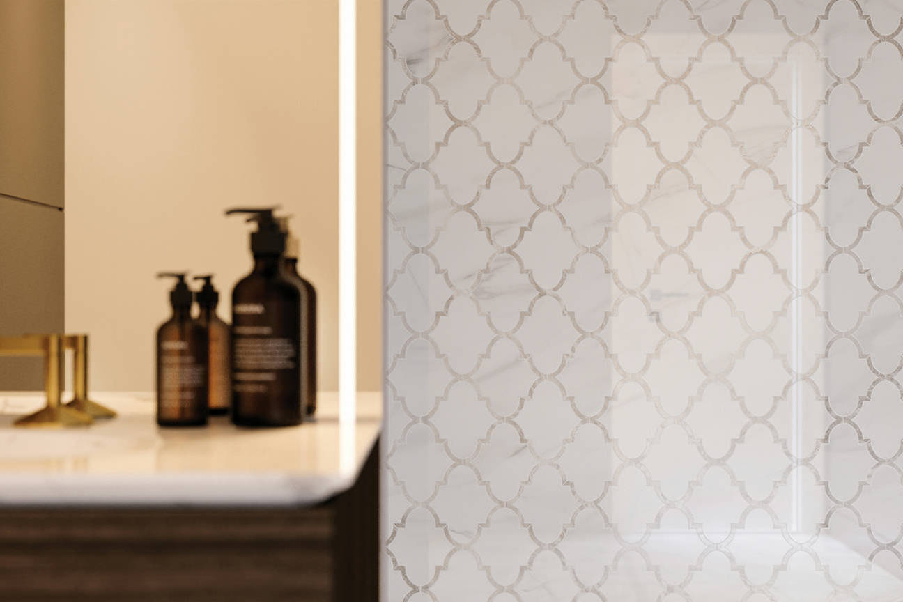 Ardor Infatuation Arabesque Polished Mosaic 3 | Revere Tile Company