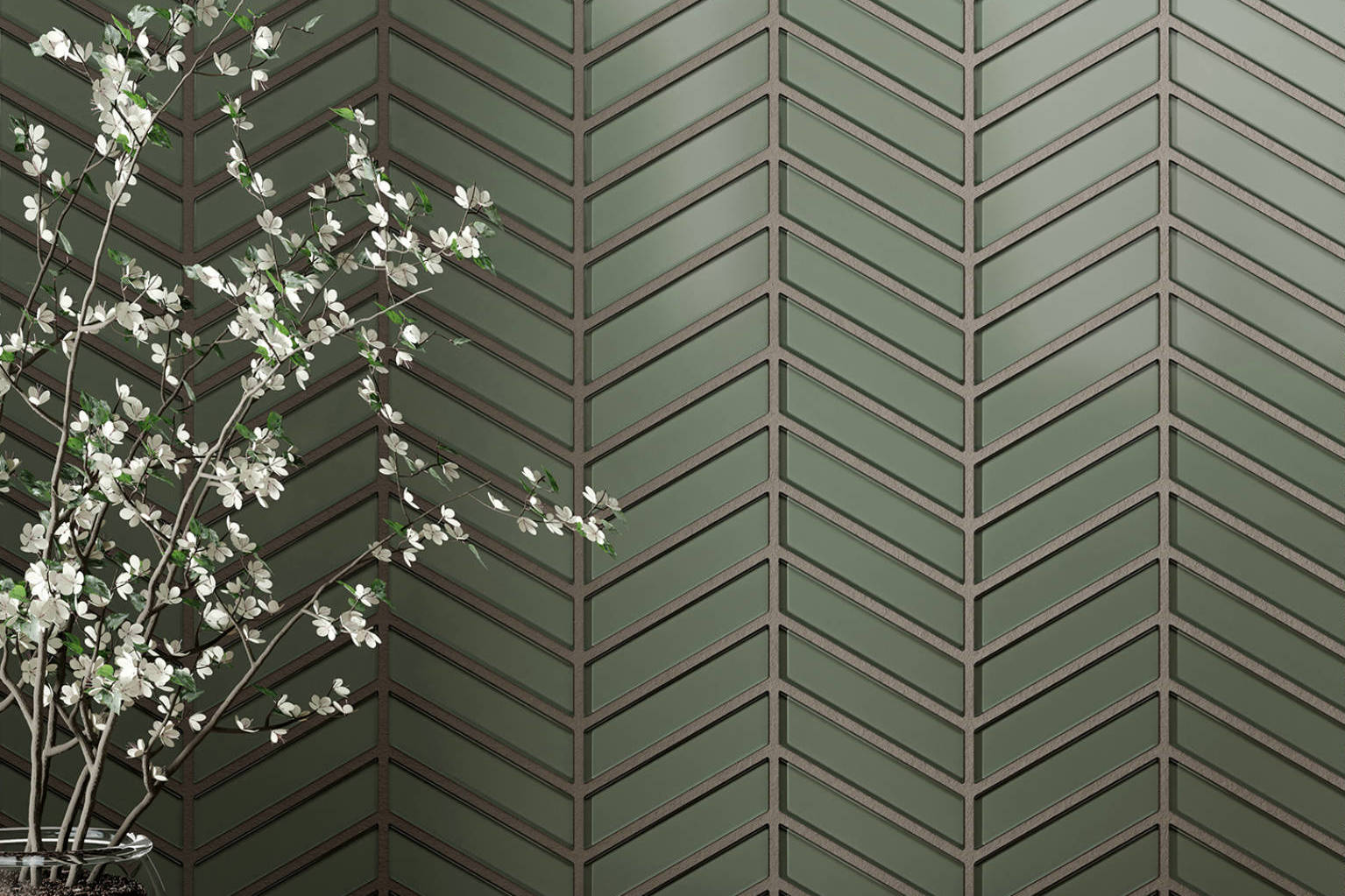 Bliss Element Smoke Chevron Mosaic | Revere Tile Company