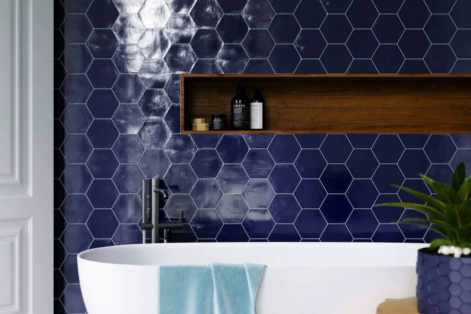 Ronda 5.5X6.3” Cobalt Hexagon | Revere Tile Company