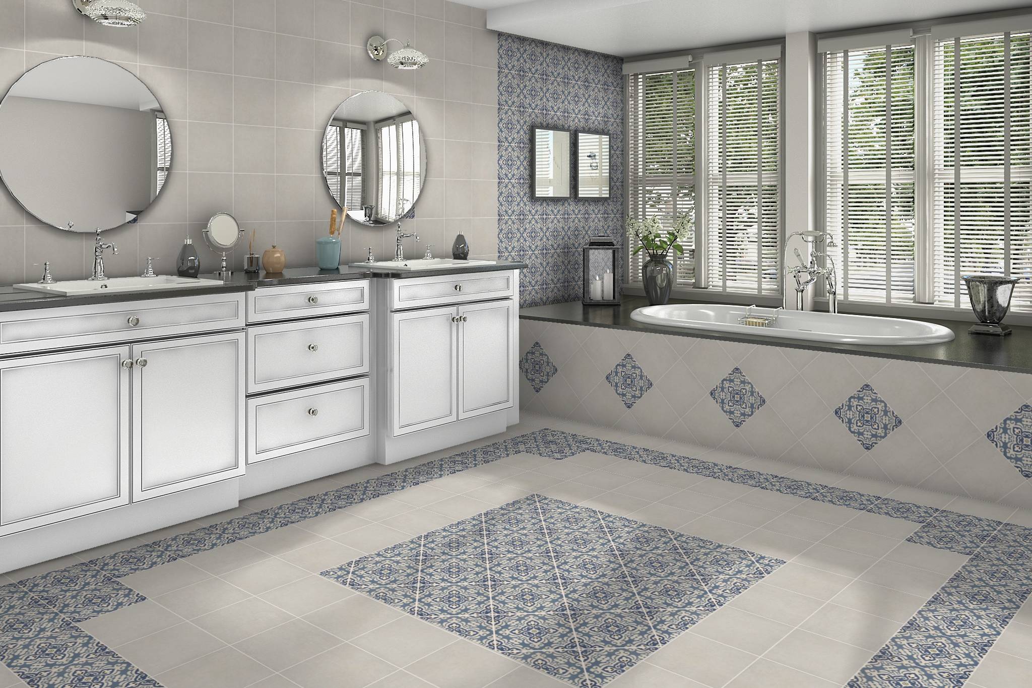 Tapestry Istanbul and Sierra White 9x9 | Revere Tile Company