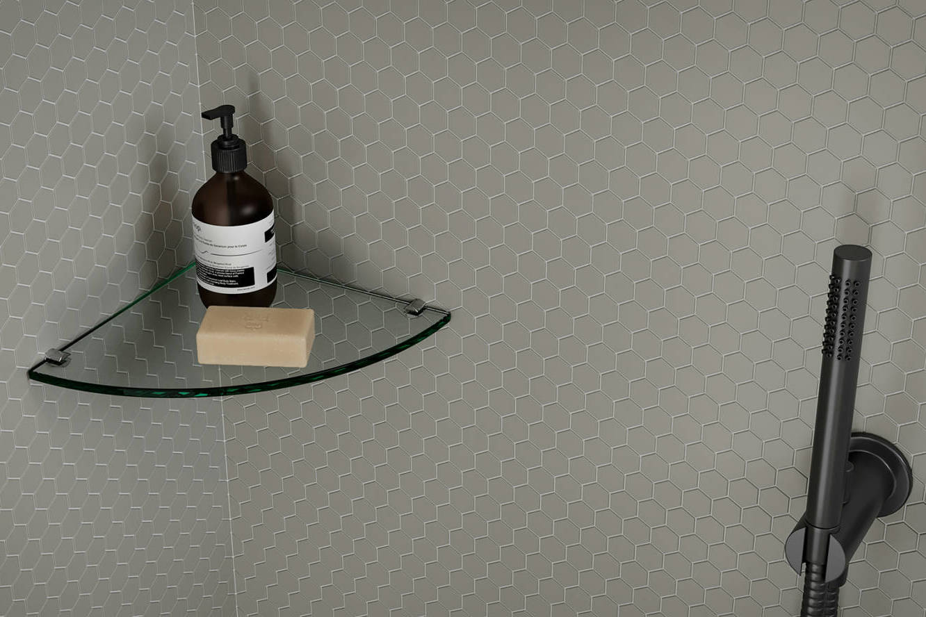 Traditions Taupe Matte 1in Hex Mosaic | Revere Tile Company