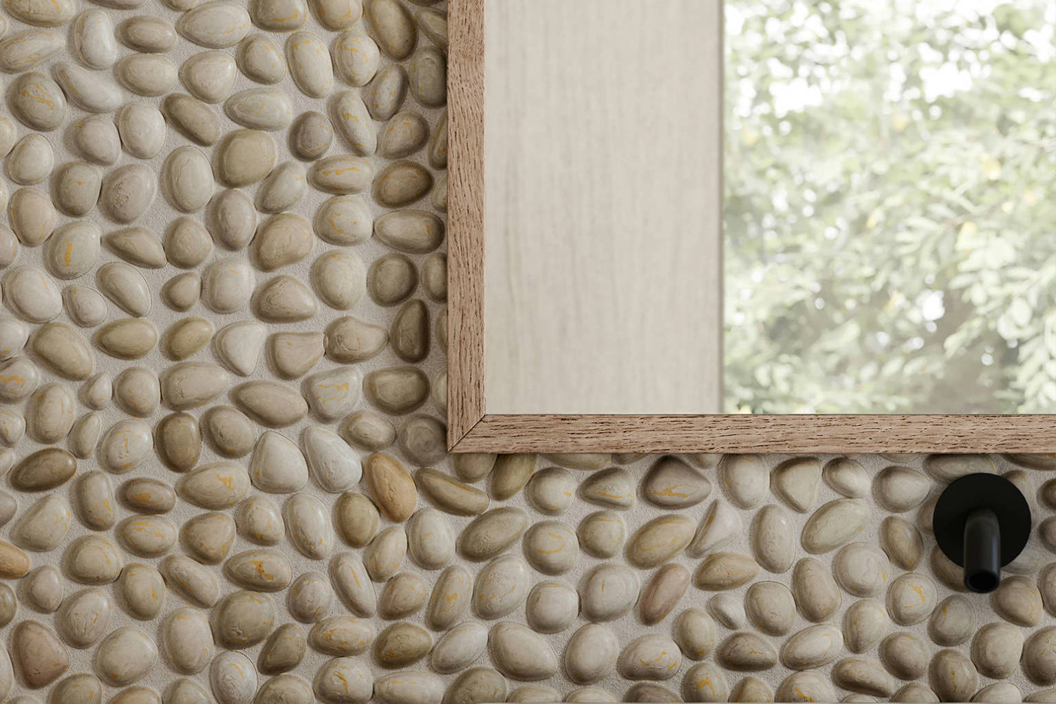 Zen Fiji Cream Natural Pebble Matte Mosaic 3 | Revere Tile Company