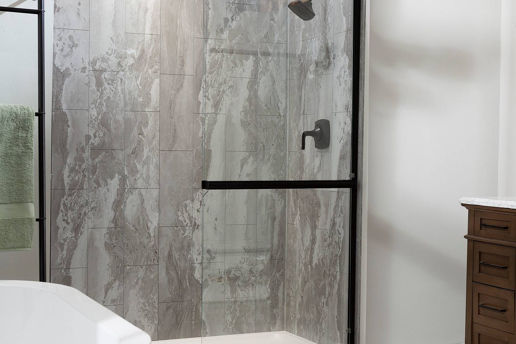 Smoky Sky Shower Wall Kit 30x60x78 | Revere Tile Company