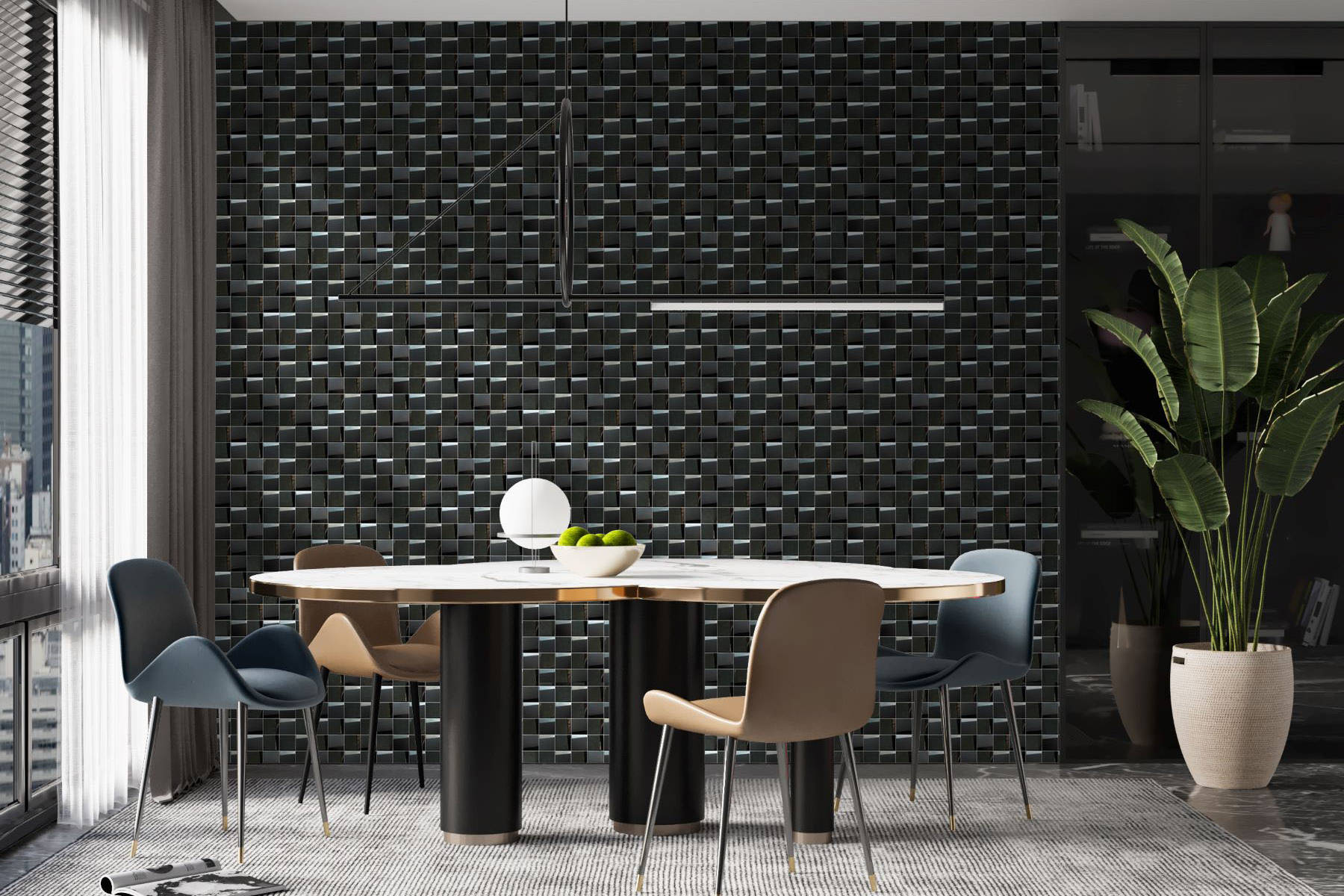 Black 3D Metal Mix Finish 2 | Revere Tile Company