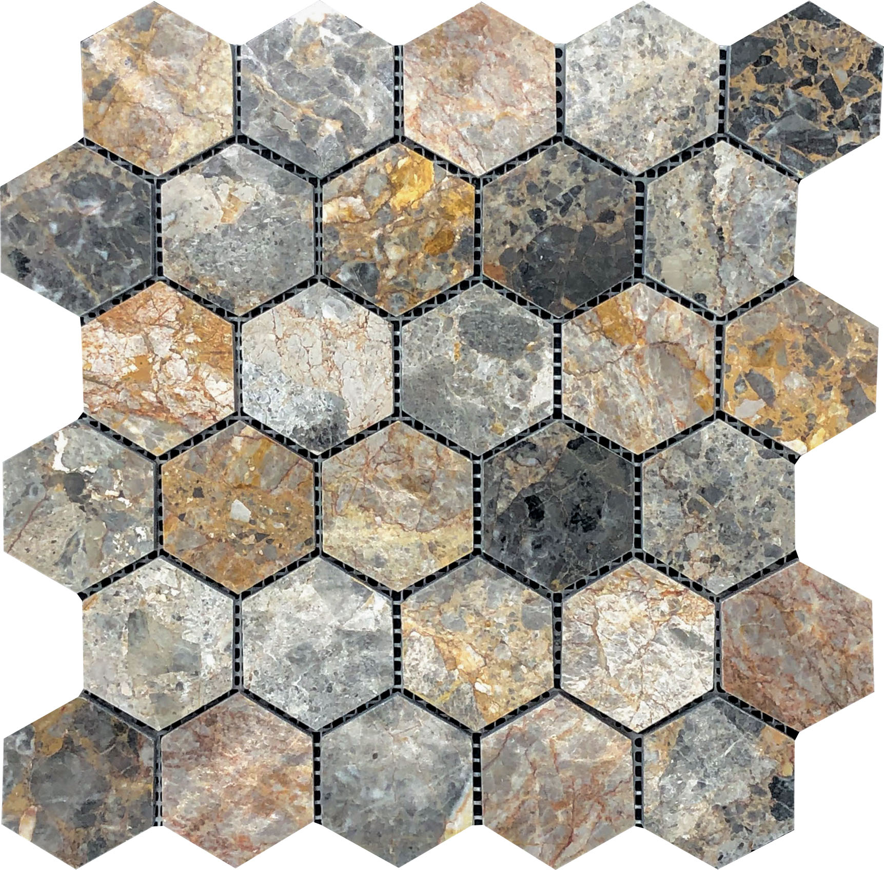 Hexagon Royal Vein Mosaic | Revere Tile Company