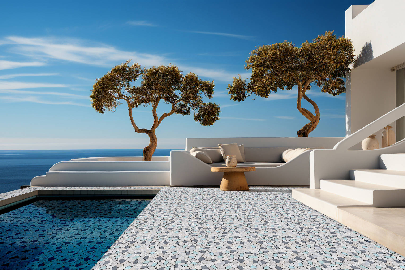 Mini Opus Beige Grey Marble Mix & Green Glass | Revere Tile Company