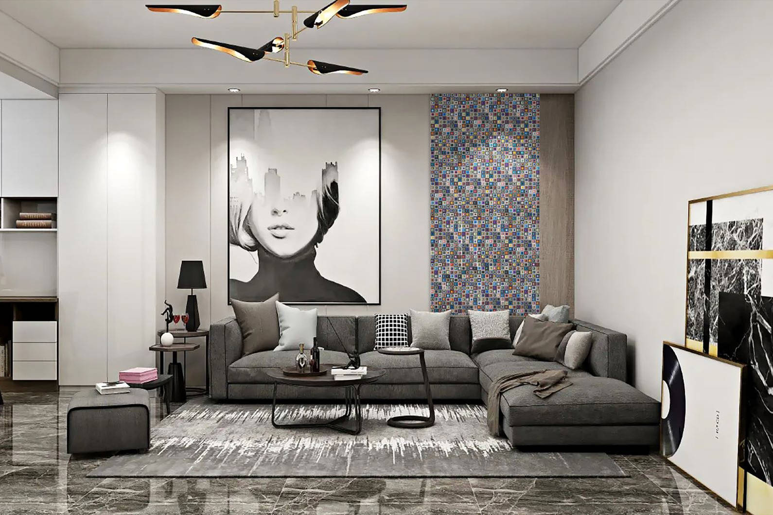 Multicolor Square Mix Glass Resin Mosaic | Revere Tile Company