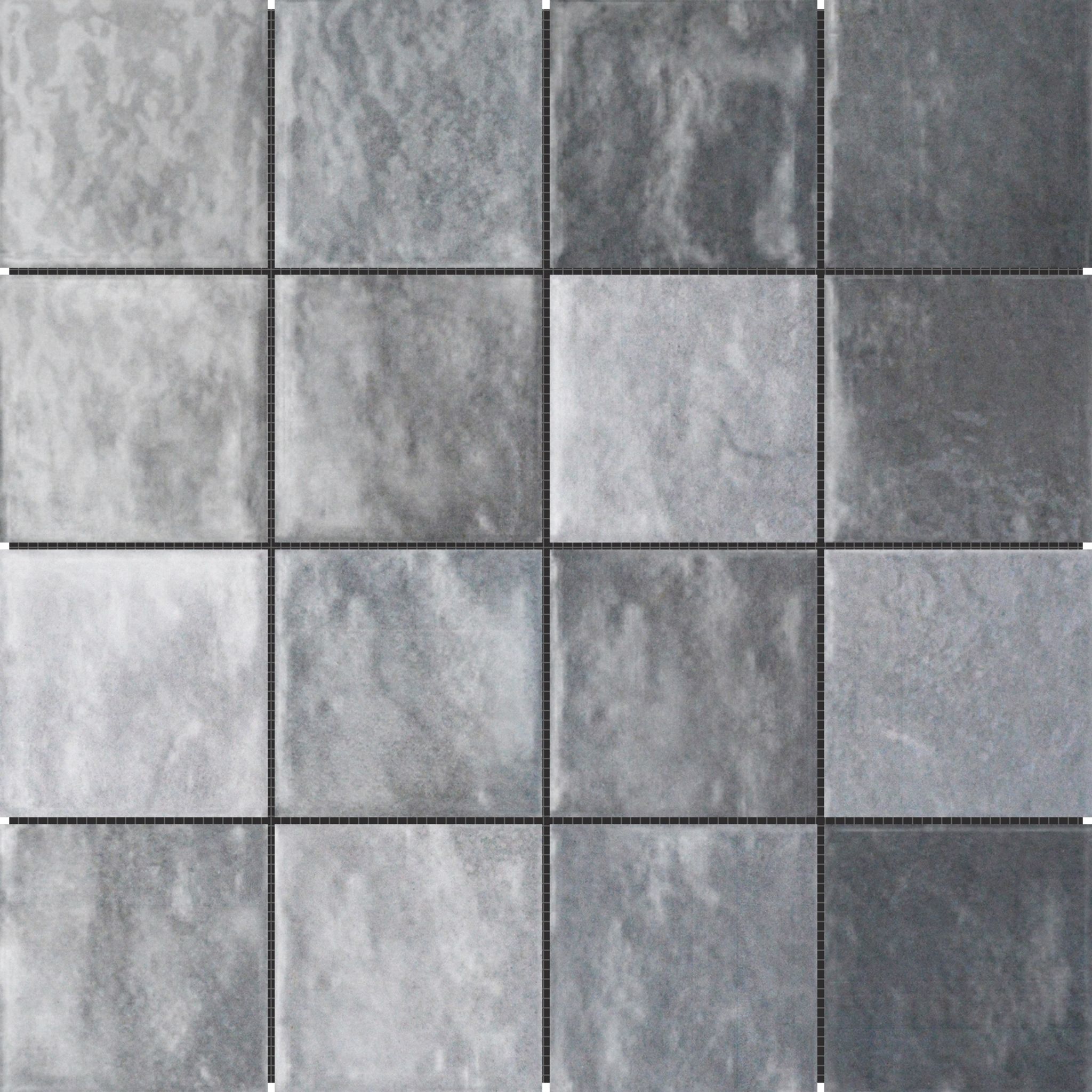 Zellige Glazed Ceramic Grey Mix 3"x3" | Revere Tile Company