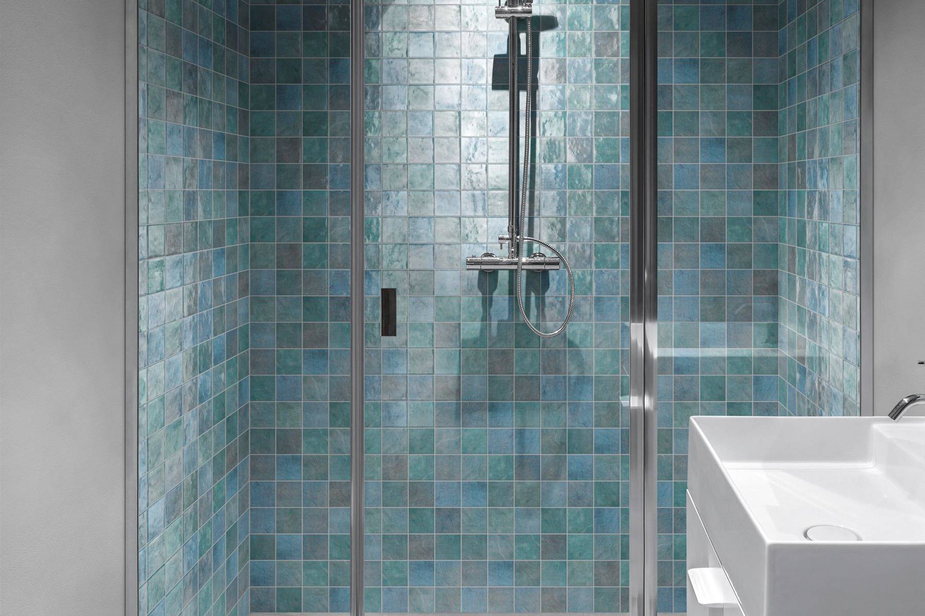 Zellige Glazed Ceramic Soft Blue Mix 3 | Revere Tile Company