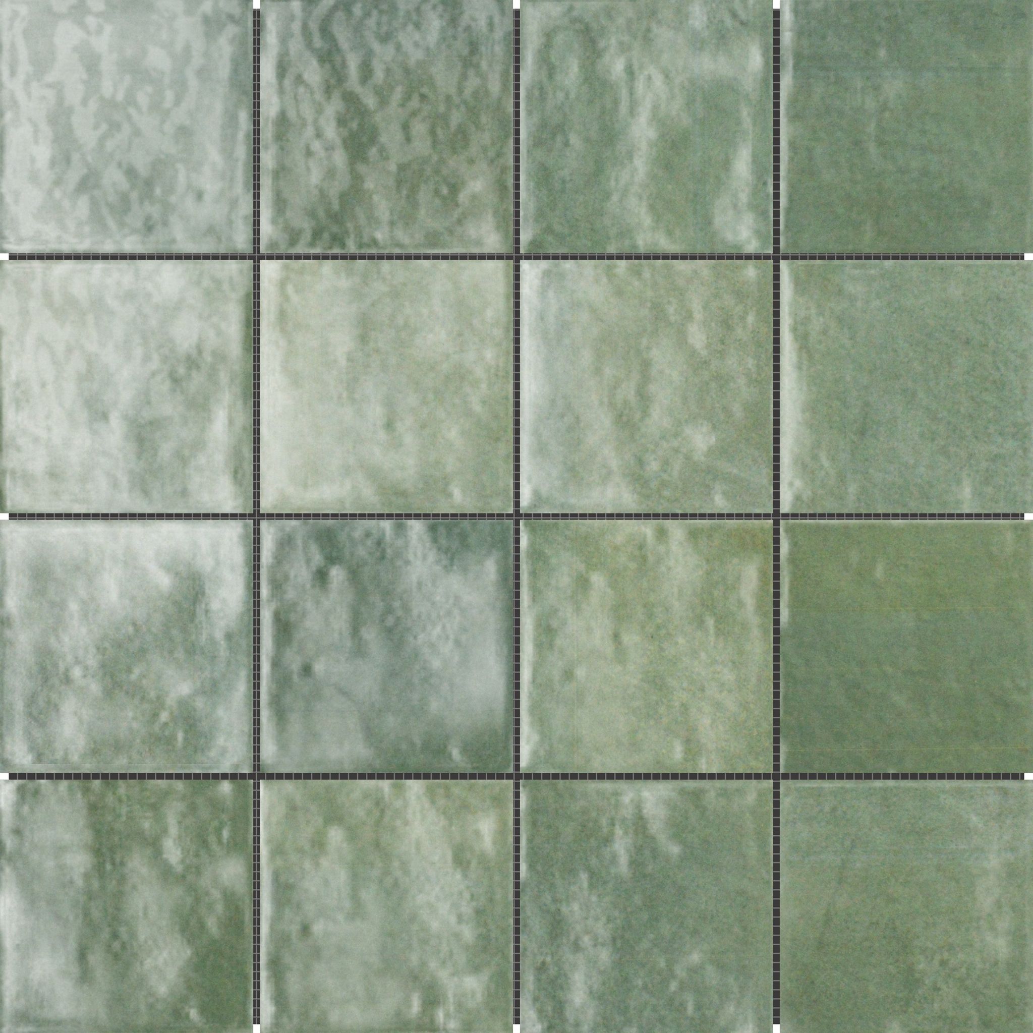 Zellige Glazed Ceramic Soft Green Mix 3"x3" | Revere Tile Company