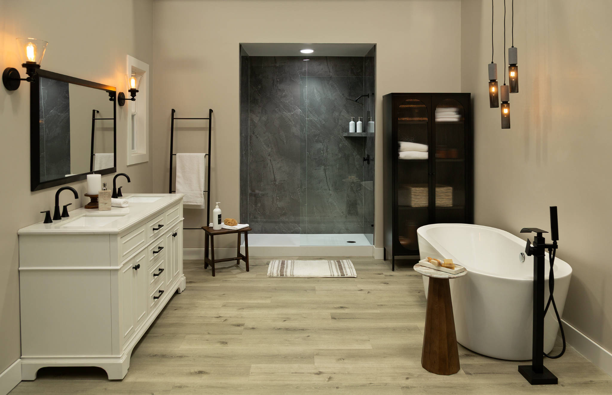 Cracked Slate Gloss Shower Wall Kit 36x60x94 | Revere Tile Company