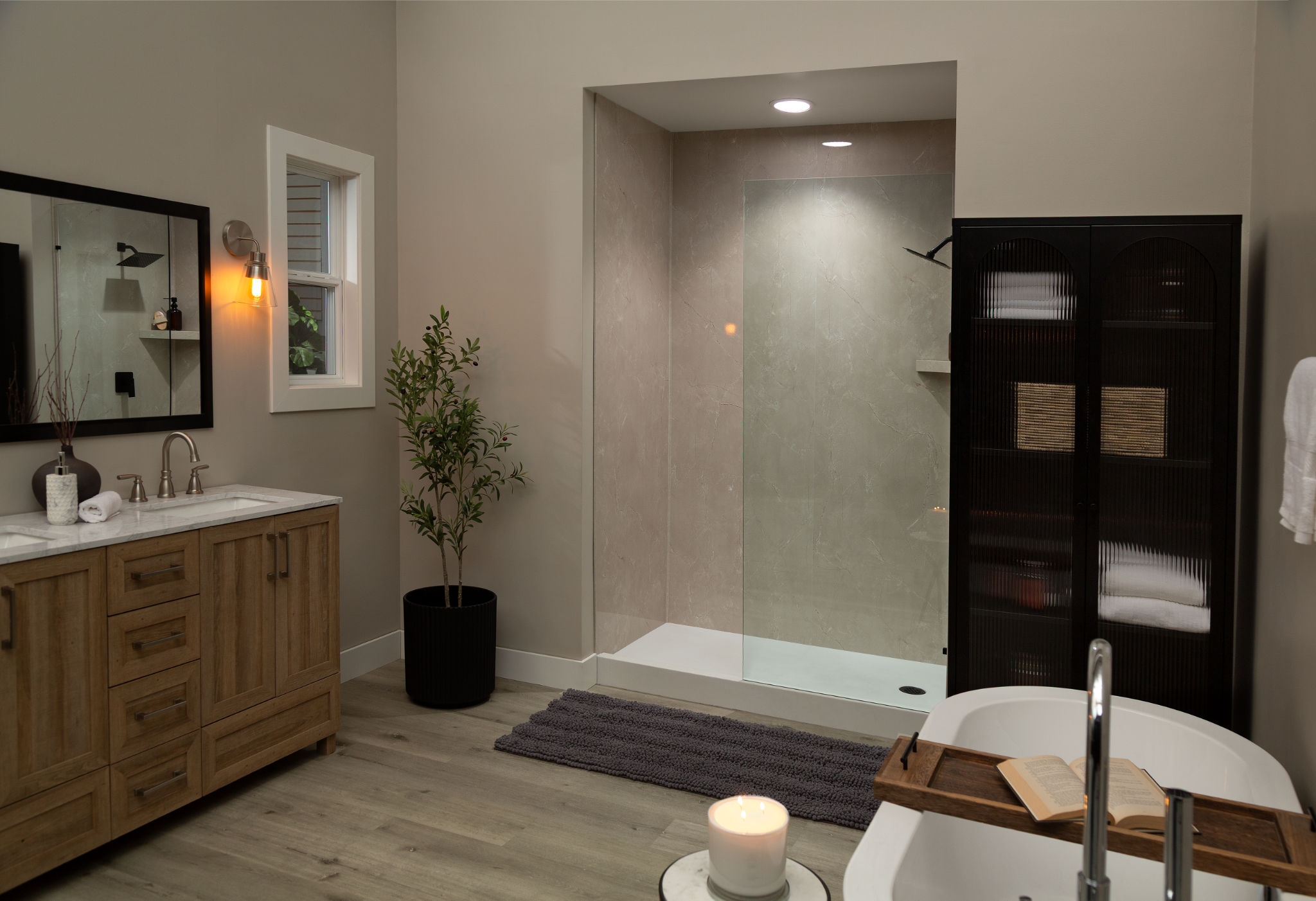 Drift Sand Gloss Shower Wall Kit 30x60x94 | Revere Tile Company