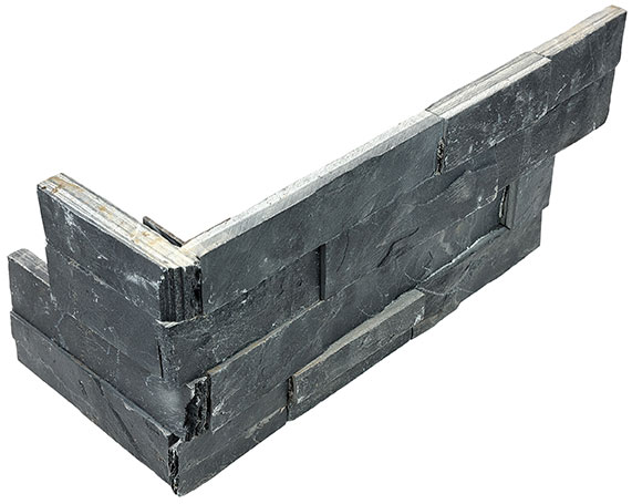 Ledger Stone 6x18 Carbon Assembled Corner | Revere Tile Company