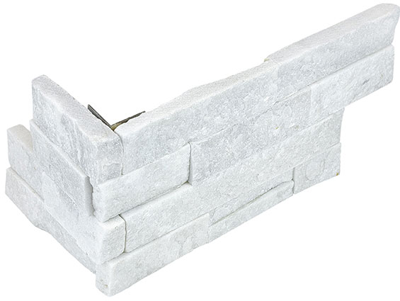 Ledger Stone 6x18 Glacier Assembled Corner | Revere Tile Company