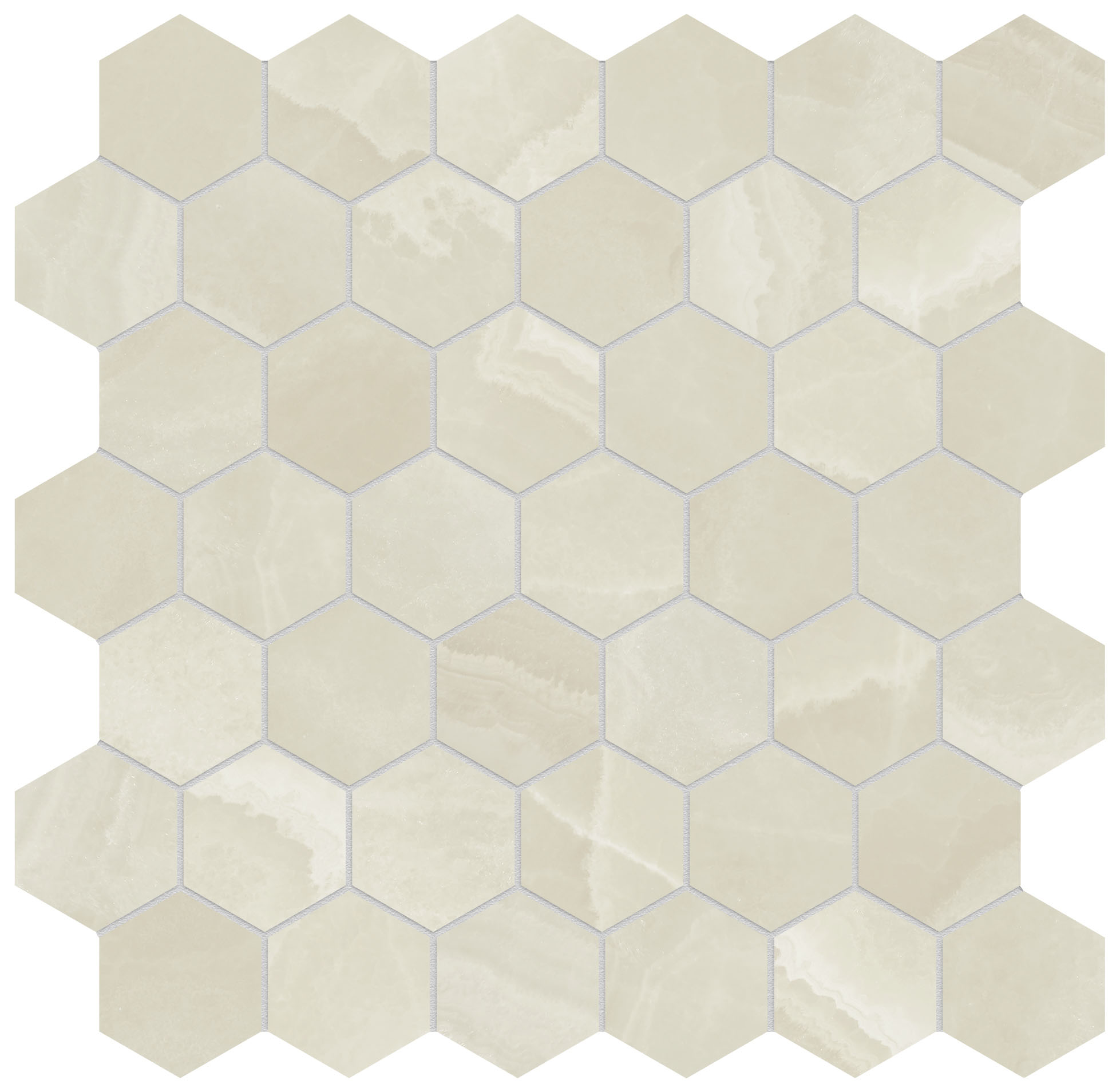 Lustra 2" Hex Onyx Crema Honed | Revere Tile Company