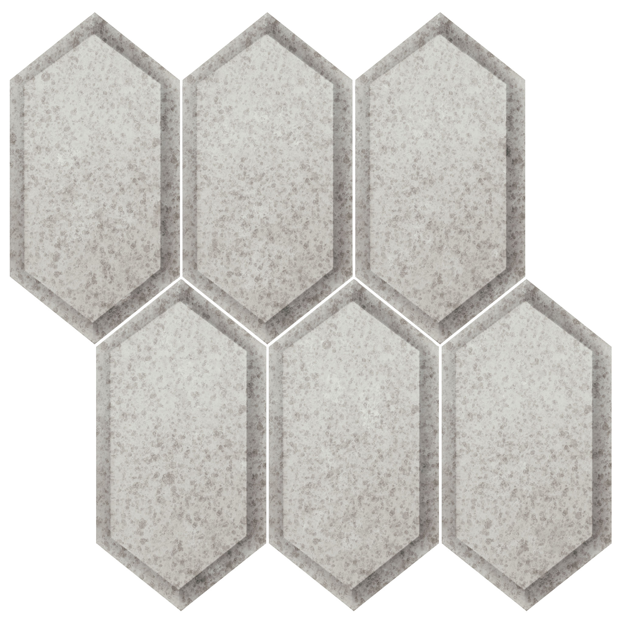 Obsidian Silver Beveled Hexagon Mosaic | Revere Tile Company