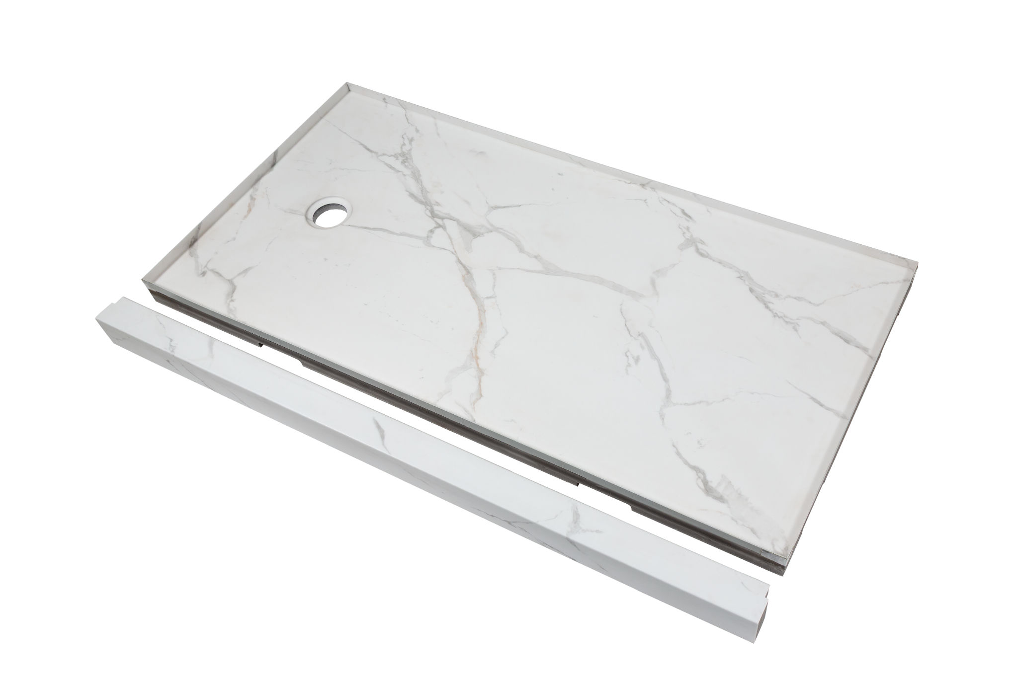 Shower Pan 30x60 Bianco Marble | Revere Tile Company