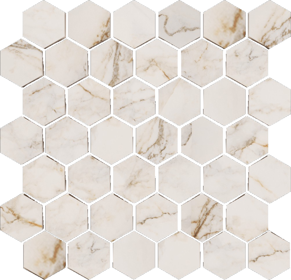 Treasure II Perfect Calacatta 2" Hex Carved | Revere Tile Company